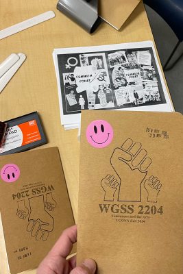 Cover of a feminist publication created by students in WGSS2204: Feminisms and the Arts at UConn Hartford as their final project.